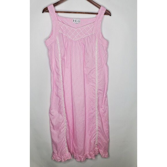 The 1 For U Womens Vintage Pink Butterfly Sleeveless Nightgown Size M Whimsy - Picture 1 of 10